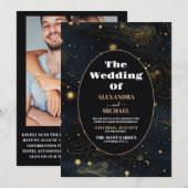 Foto hemelmaan gouden bruiloft kaart (Voorkant / Achterkant)