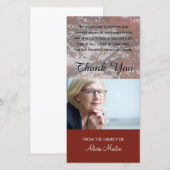 Foto Herdenking Dank Je Wel Rode Herfst Boom Bedankkaart (Voorkant / Achterkant)