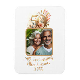 Foto-herinnering 50-jarig huwelijksjubileum magneet