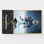 Foto Hockey player gefeliciteerd afstuderen Spandoek (Horizontaal)