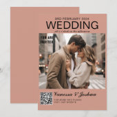 Foto Hoesje Magazin QR Code Wedding Kaart (Voorkant / Achterkant)