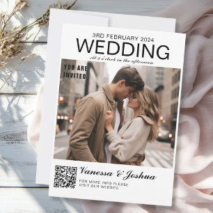 Foto Hoesje Magazin QR Code Wedding Kaart