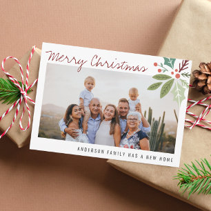 Foto Holiday Berry Foliage kerstbeweging Aankondiging