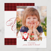FOTO HOLIDAY KAART | Buffalo Check Santa Flannel (Voorkant / Achterkant)