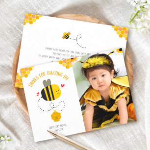 Foto Hommel Miel Bij Cute Kawaii Verjaardag Zoemen Bedankkaart