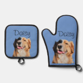 Foto Hond Kat Custom Monogram Ovenwant & Pannenlap Set (Voorkant)