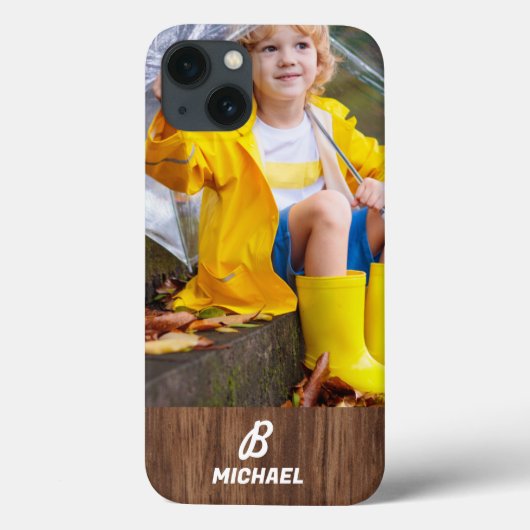 Foto Hout Graan Gepersonaliseerde Naam I Telefoonh Case-Mate iPhone Case (Achterkant)