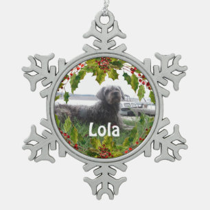 Foto Huisdier Kerst Pewter Sneeuwvlok Ornament