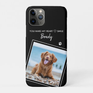 Foto Huisdier Moderne Citaat Zwarte Hond iPhone 11 Pro Hoesje