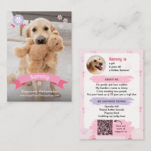 Foto Huisdier Ruilkaart, QR Code Therapiehond Contactkaartje