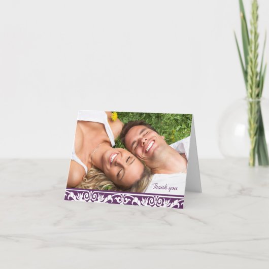 Foto Huwelijk Bedankt -Pruim & Wit (Voorkant)