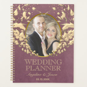 Foto Huwelijk Luxe Paars en Goud Hart Planner