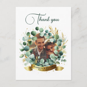 FOTO Huwelijks Dank Je Eucalyptus Bladeren Cadeau Briefkaart