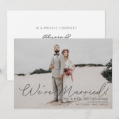 Foto Huwelijksaankondiging Black Typography Kaart (Voorkant / Achterkant)