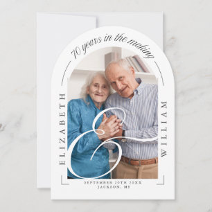 Foto-huwelijksjubileum kalligrafie 70 jaar getrouw kaart