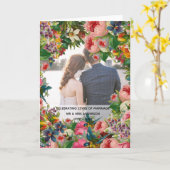 FOTO Huwelijksjubileum - Vintage ROZEN Bloemstuk Kaart (Gele Bloem)