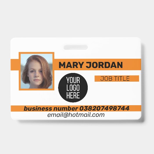 Foto-ID-badge Badge (Voorzijde)