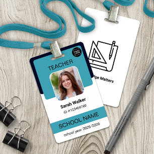Foto-ID-badge voor docenten - Schoolpersoneel - St Badge