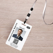 Foto ID Bedrijfsbeveiliging ID QR-code Luchtvaartm Badge