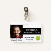 Foto ID Clip Covid Vaccinated 2 Sides ID Badge (Voorkant met clip)