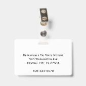 Foto ID Clip Double Sided Personalize Text Badge (Achterkant met clip)
