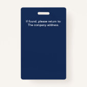 Foto ID Dark Blue Name Badge (Achterkant)