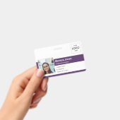 Foto ID Logo QR Code Paars Personeel Badge (Handheld)