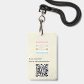 Foto ID Logo QR-code Rustic Lanyard Badge (Back with Lanyard)