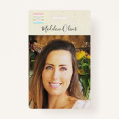 Foto ID Logo QR-code Rustic Lanyard Badge (Voorkant)