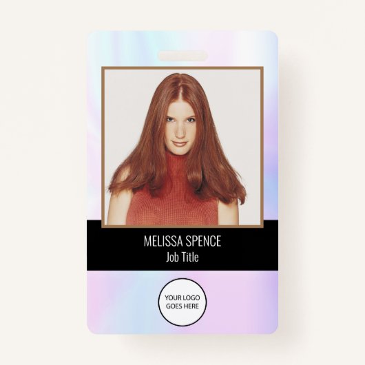 Foto ID Medewerker Logo Iridescent Security Badge (Voorkant)