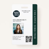 Foto-ID van medewerker Aangepaste QR-code Aangepas Badge (Voorkant)