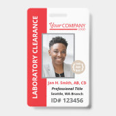 Foto-ID van medewerker Red Logo Entry Badge (Front)