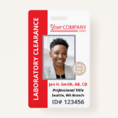 Foto-ID van medewerker Red Logo Entry Badge (Voorkant)