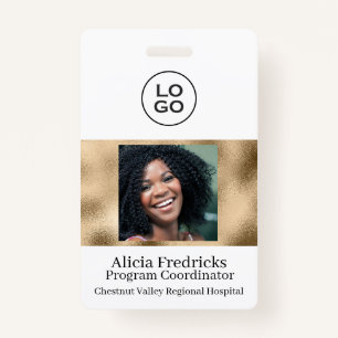 Foto ID van White and Gold-medewerker met Logo Badge