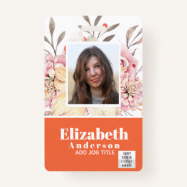 FOTO-id - VIP-pas voor werknemers - Girly Flowers Badge