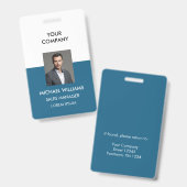 Foto ID wit Blauw Witte Badge (Voor- en achterkant)