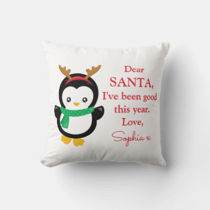 Foto: Ik ben een goed kerstdecor voor pinguïn gewe Kussen