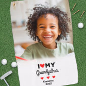 Foto Ik hou van mijn grootvader Golfer Naam Custom Golfhanddoek