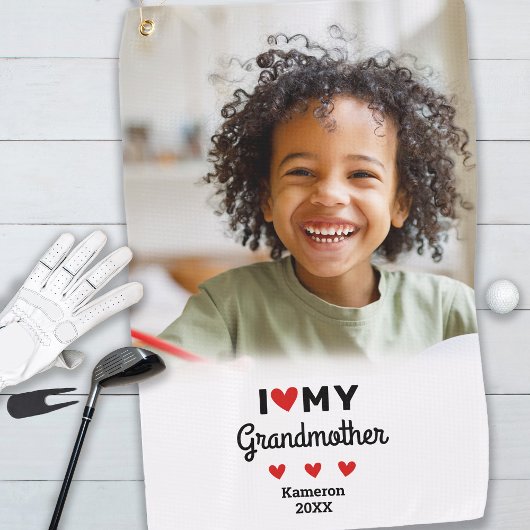 Foto Ik hou van mijn oma Golfer Naam Custom Golfhanddoek