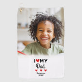 Foto Ik hou van mijn vader Golfer Naam Custom Golfhanddoek (Voorkant)