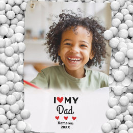 Foto Ik hou van mijn vader Golfer Naam Custom Golfhanddoek