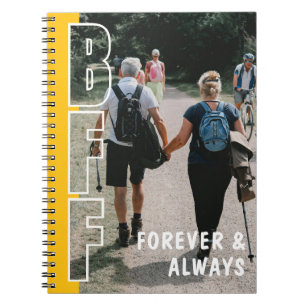 Foto in gele notitieboekje voor beste vriendinnen notitieboek