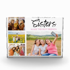 Foto in glazen blok zusters maken de beste vriende