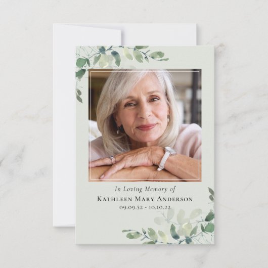 Foto in liefdevolle herinnering begrafenis sympath kaart (Voorkant)