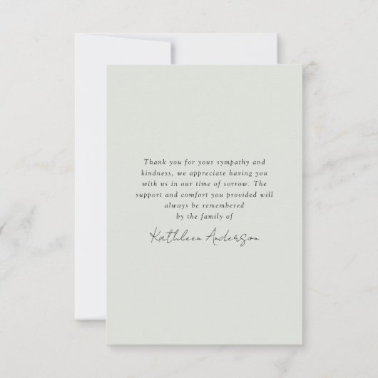 Foto in liefdevolle herinnering begrafenis sympath kaart (Achterkant)
