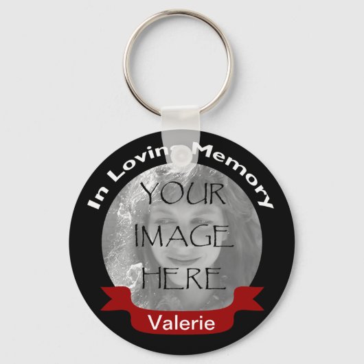 Foto in Loating Memory Black Red, aangepast Sleutelhanger (Voorkant)