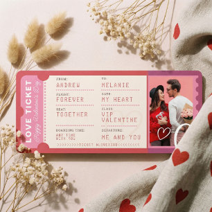Foto instapkaart naar het liefdes vliegticket vale feestdagenkaart