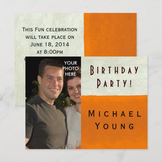 FOTO-INVOER ~ Briefkaart/uitnodiging op zaterdag Uitnodiging Briefkaart (Voorkant / Achterkant)