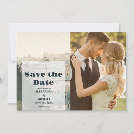 Foto Italië Rome Bestemming Bruiloft Save The Date (Voorkant)