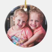 Foto Jaarlijkse Kerstmis Keramisch Ornament (Achterkant)